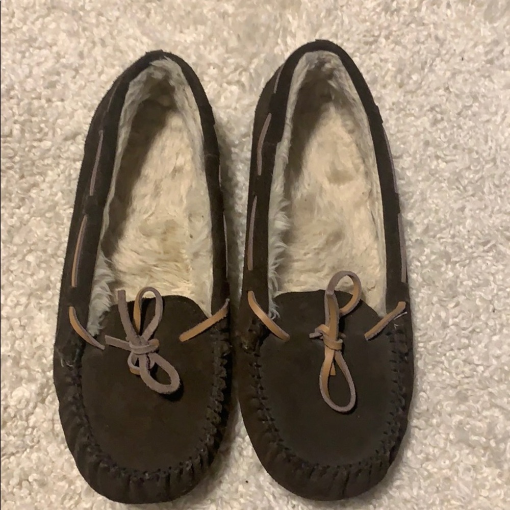 Brown Suede Moccasins Size 8